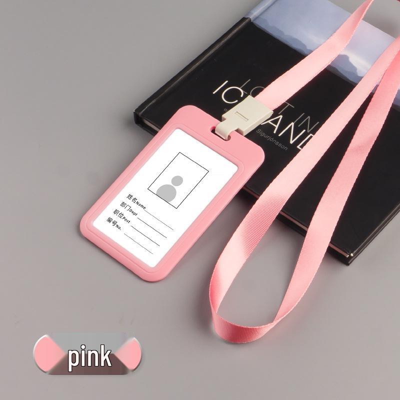 UV Color Team ID Card Holder with Sliding Cover and Lanyard for Work Badges