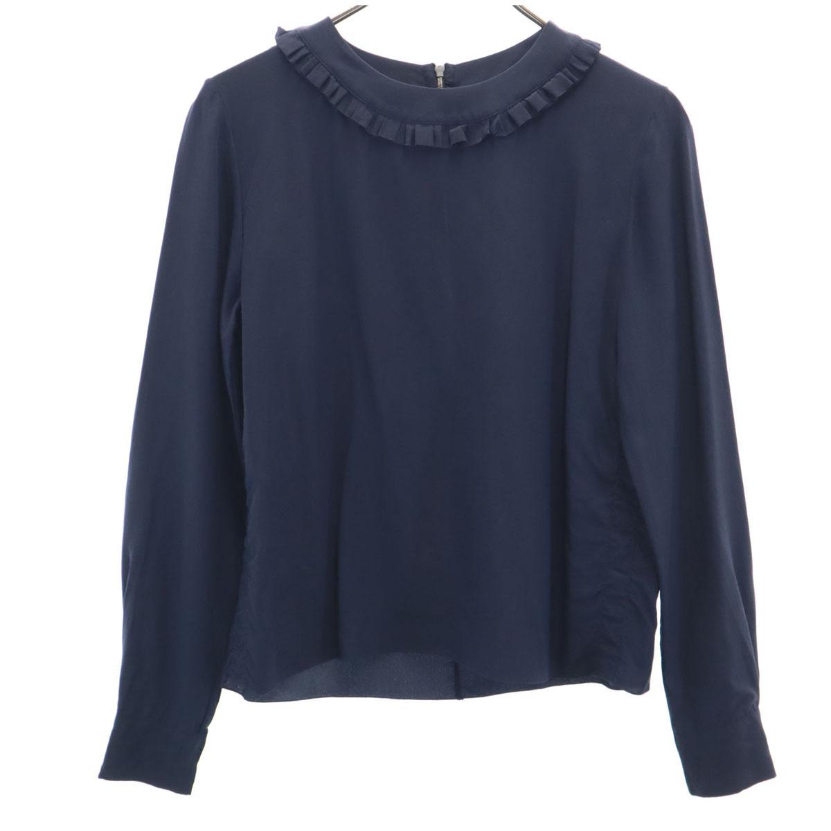 

MARNI Португальский шелк Блузка с длинным рукавом 38 Темно-синяя рубашка Женская Б/у