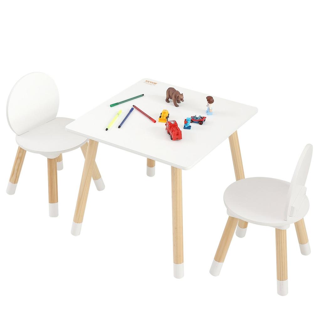 Kids Table and 2 Chairs Set, Toddler Table and Chair Set, Children Multi-Activity Table for Art, Craft, Reading, Learning