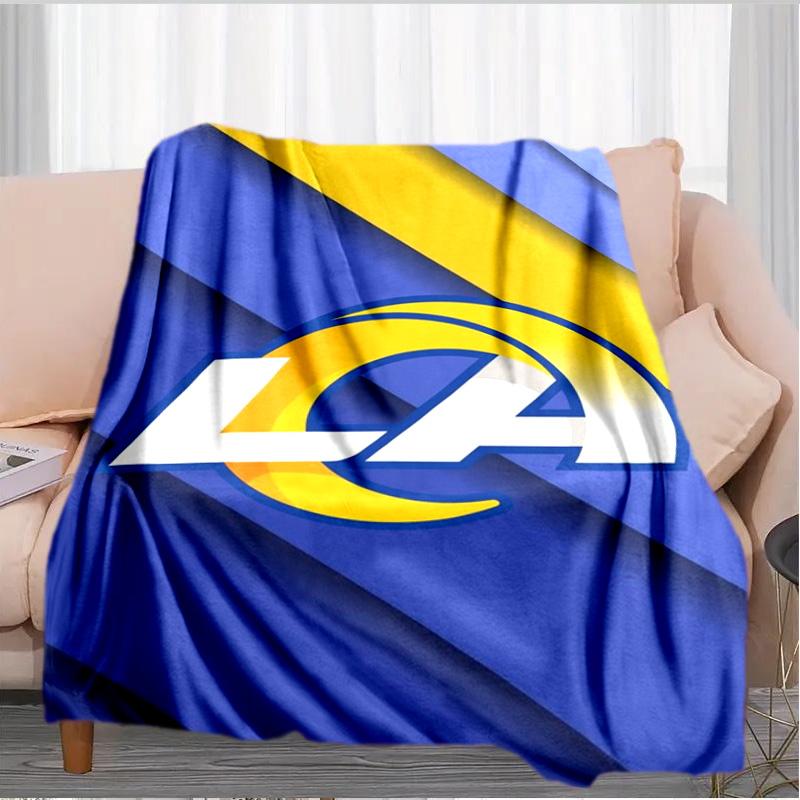 Rams Team Spirit Printed Throws Blanket Soft Flannel Blankets for Couch Bed Gifts for Men Women Picnic Blanket Christmas Gifts