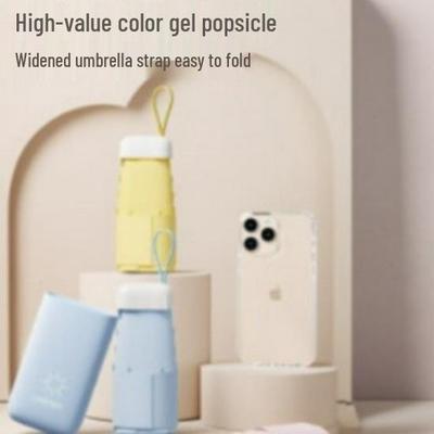 Women's Compact Five-Fold UV Protection Umbrella with Color Glue for Sun and Rain