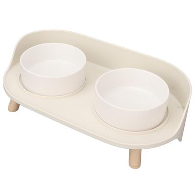 Ceramics Cat Raised Bowls Prevent Spill Cervical Spine Double Food Water Elevated Bowls for Cat Supplies