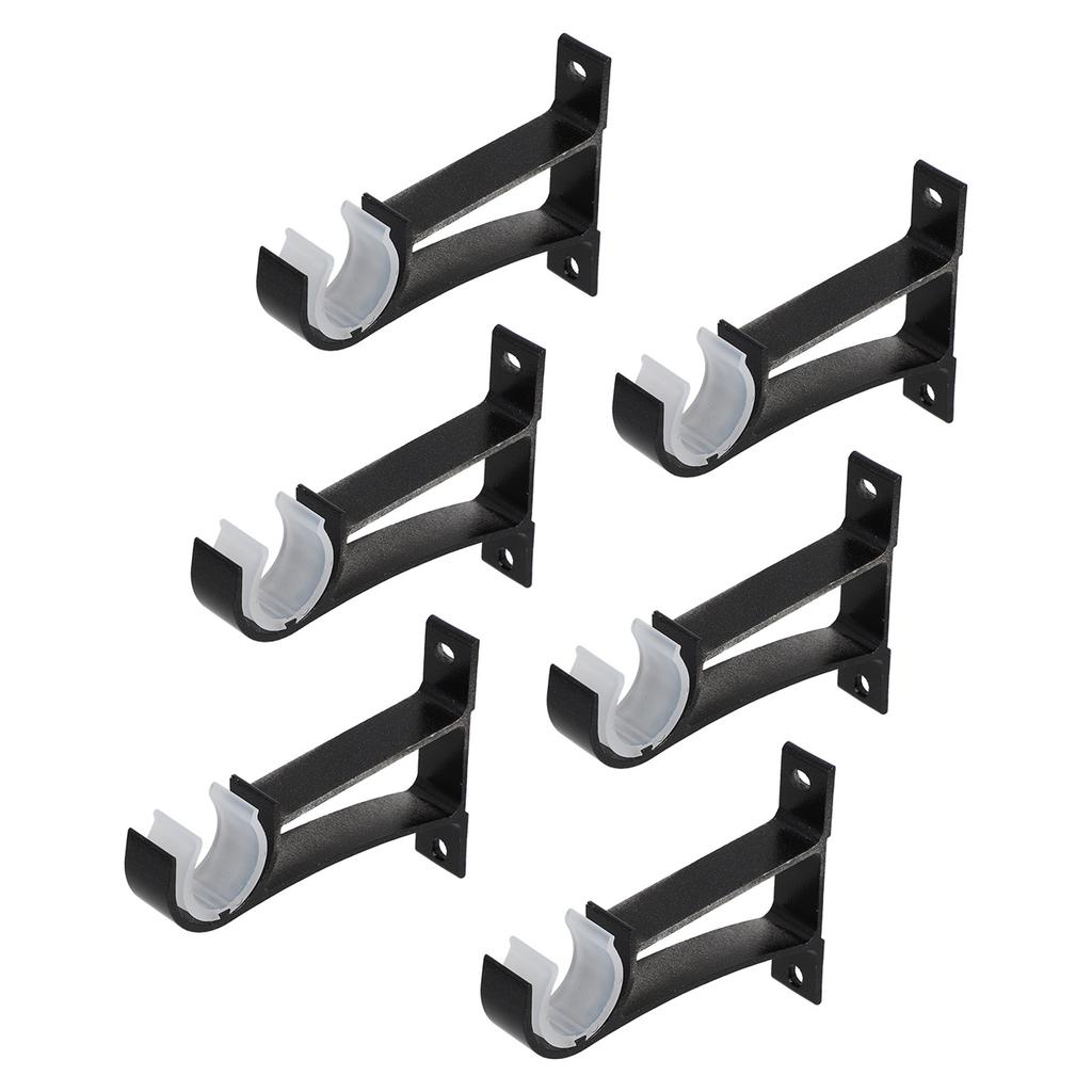 1Set Curtain Rod Supports Sturdy Aluminum Curtain Rod Brackets Smooth Finish Easy Mounting Home Office Curtains Pole Base