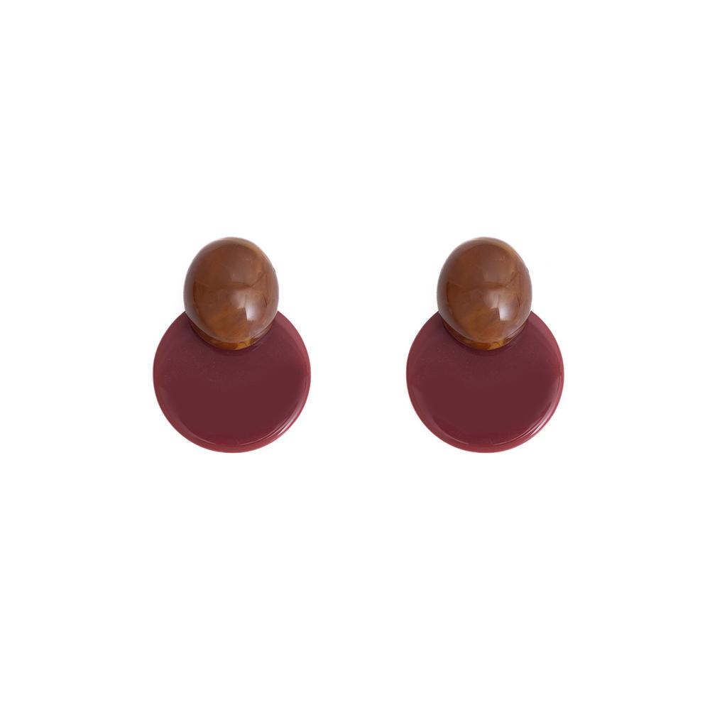 Light Luxury Round Fashion Earrings, Simple And Elegant Temperament, Advanced Sense, Geometric Contrast Color, Personalized Earrings
