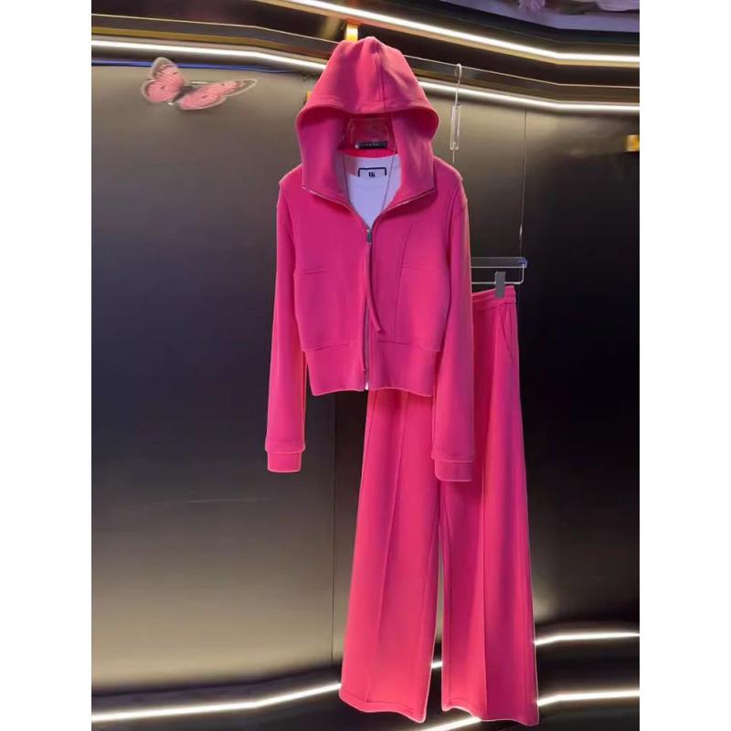 

Korean Style Age-Reducing Casual Two-Piece Set: Hooded Sweatshirt & Wide-Leg Pants for Autumn/Winter 2025 Extra Extra Large