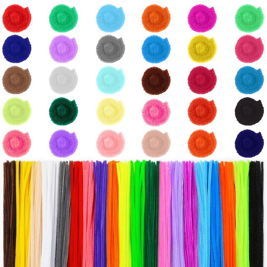 200pcs 30cm Soft Felt Sticks - Multicolor Handmade DIY Materials for Sewing, Scrapbooking & Art Craft Accessories