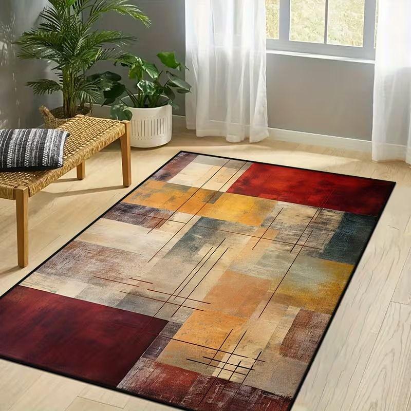 Nordic Abstract Geometric Carpet, Non-Slip and Easy-to-Clean Living Room Rug, Indoor Area Mat, Home Decor