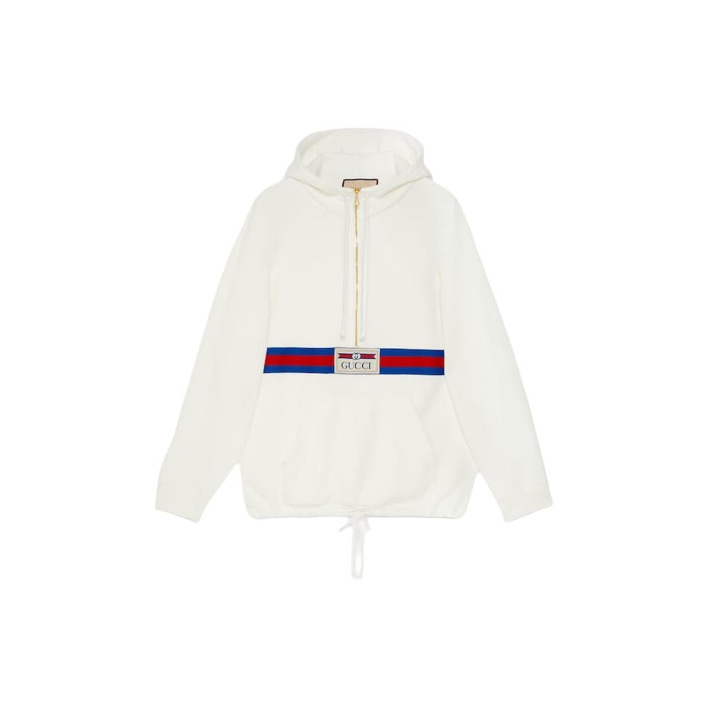 GUCCI Logo Patch Quater Zip Jumper