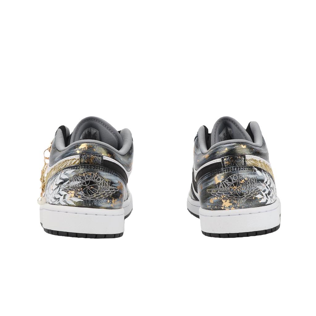 Jordan Air Jordan 1 Jiang Immersed Moon Cushioning Slip Resistant Abrasion Resistant Low top Vintage Basketball Shoes 553558-044(Team1390-)