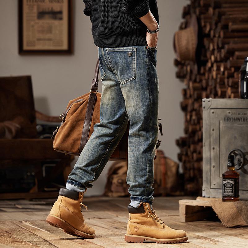 

Мужские модные джинсы с вышивкой высшего качества — легкие роскошные повседневные брюки прямого кроя в стиле ретро для всех возрастов. 28 (100 jin)