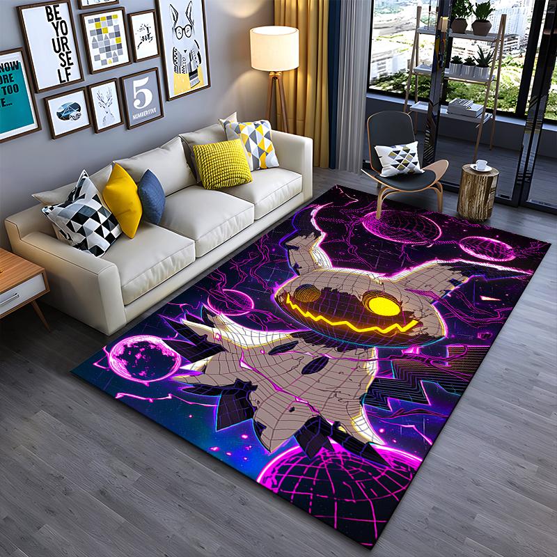 "Cartoon-Inspired Electric Purple and Yellow Themed Character Carpet" Suitable for use as an anti-slip for living room bedroom sofas