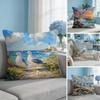 Seagulls On Beach Oceanic Artistic Cushion Cover Breathable Cushion Covers Machine Washable Wrinkle-Resistant Soft Durable