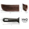 Hide & Drink, Full Grain Leather Hot Handle, Cast Iron Protector, Panhandle Potholder, Double Layered, Double Stitched, Slides On/Off Easily Onto