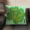 St. Patrick'S Day Happy Cushion Cover Natural Linen Organic Fabric Double-Sided Printing Sofa Home Decor Gift Pillow Case