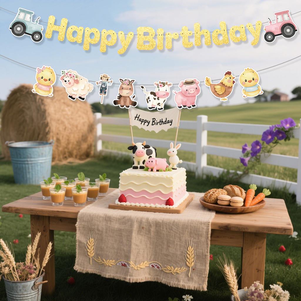 Children'S Birthday Party Decoration Flag Pulling Boys And Girls Birthday Arrangement Banner Flag Pulling