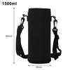 610-1500 ML Water Bottle Cover Bag Pouch Strap Neoprene Water Pouch Holder Shoulder Strap Black Bottle Carrier Insulated Bag