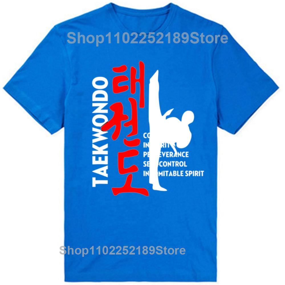 Taekwondo Tae Kwon-Do Koreanische Kampfkünste Kickboxen T-Shirt Ästhetische Kleidung Vintage Kleidung Streetwear Herren T-Shirts Sport