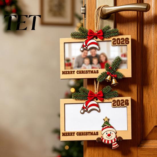 Wooden Ornament for Holiday Money 2Pcs Christmas Holder Hanging Cash, Xmas Tree Decoration, Reusable Cash Box Party Tabletop Decor Decorative Storage
