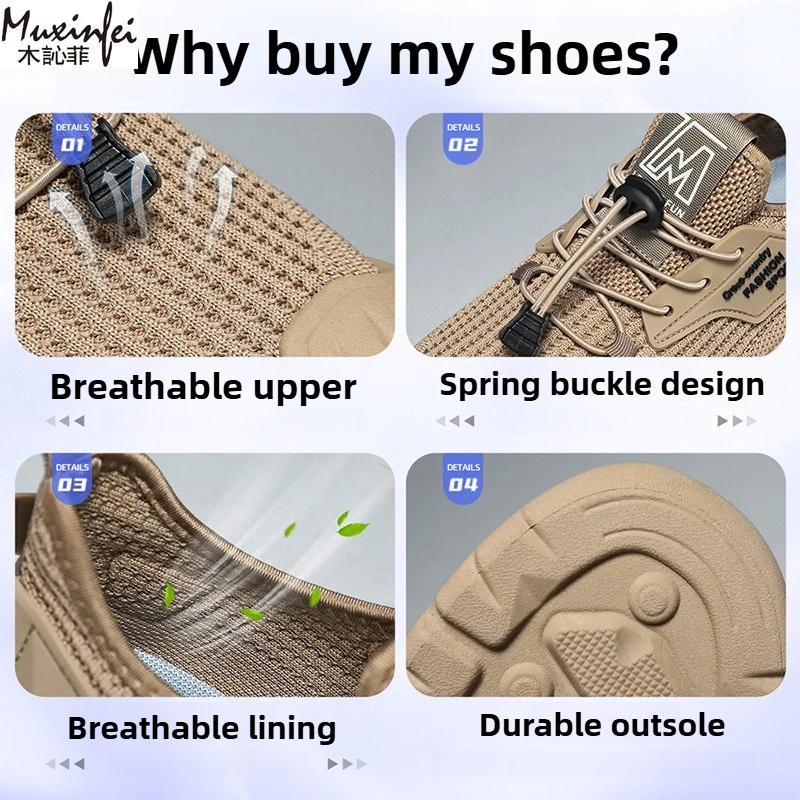 Fashion 2025 Men'S Summer New Casual Sneakers Breathable Mesh Shoes Anti Slip And Wear-Resistant Sports Shoes Cheap Shoes Clearance