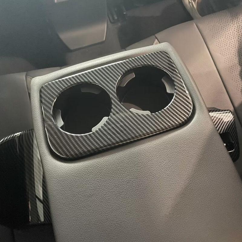 For Subaru Forester 2025 Accessories ABS Carbon Fiber Car Rear Seat Water Cup Holder Frame Cover Sticker Trim Styling