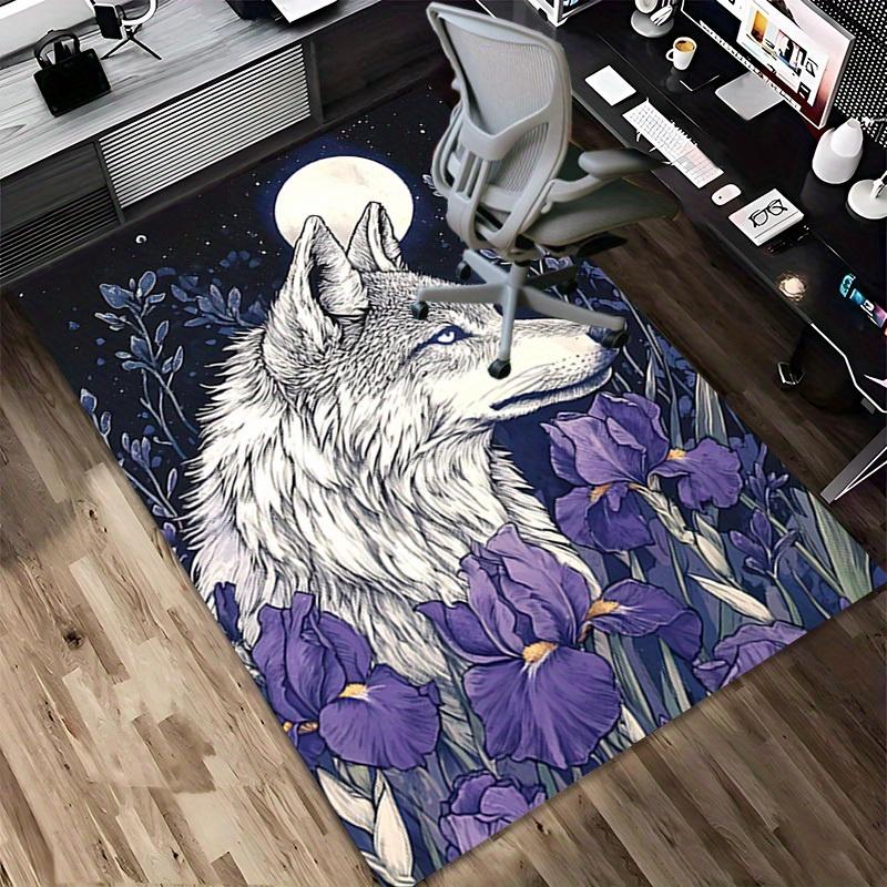 1pc Wolf Moon Themed Rug for Home Decor, Non-slip Office Carpet, Chair mat, Outdoor Mat, Christmas and Halloween gifts-0731128