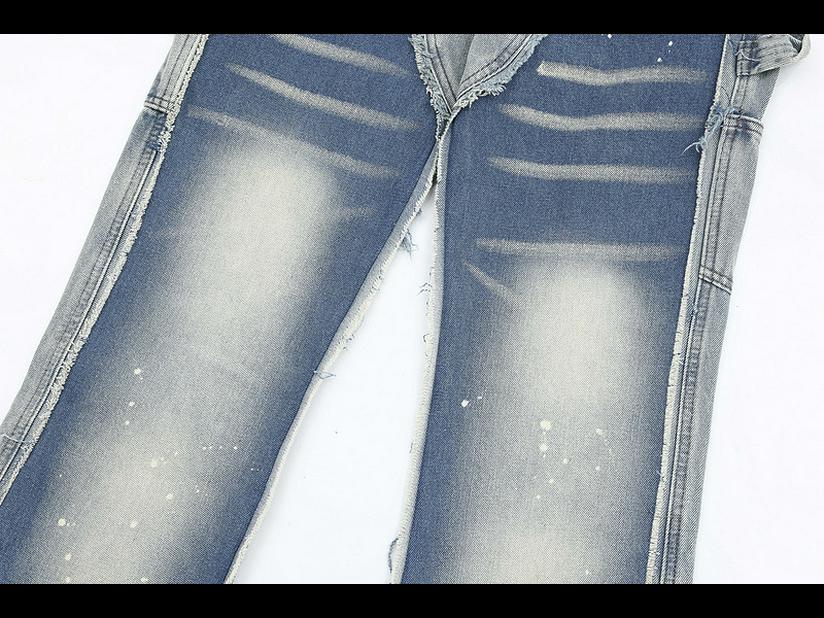 American High Street Patchwork Destroyed Gradient Jeans