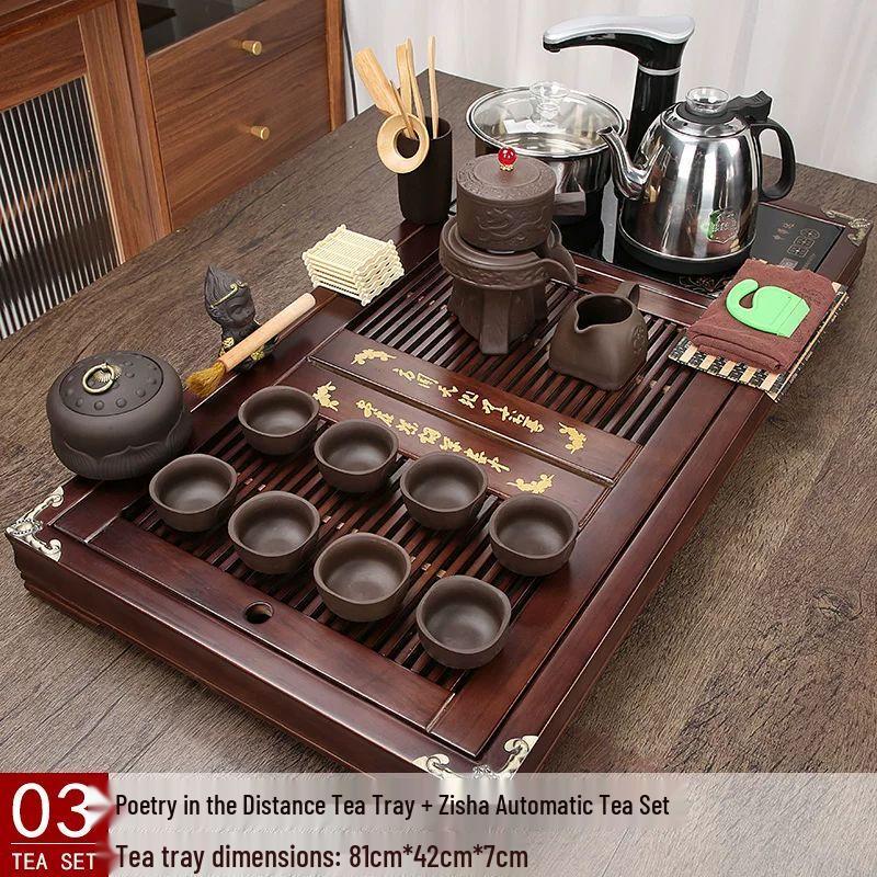Jiakangming Solid Wood Automatic Kung Fu Tea Set