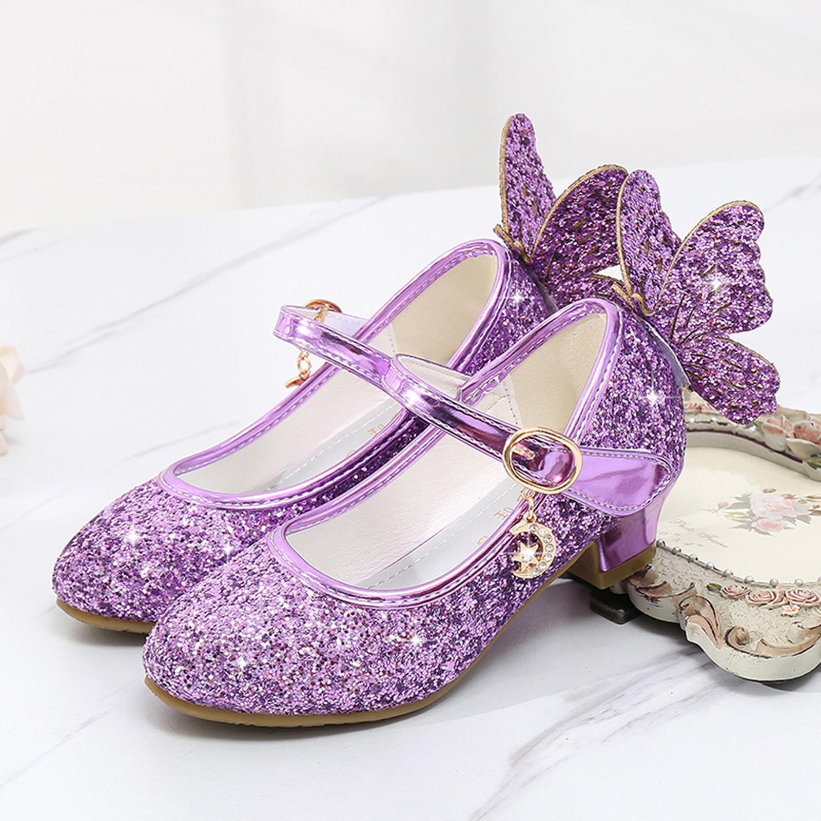 

Детские сандалии принцессы с кристаллами и бабочкой для маленьких девочек 34 фиолетовый