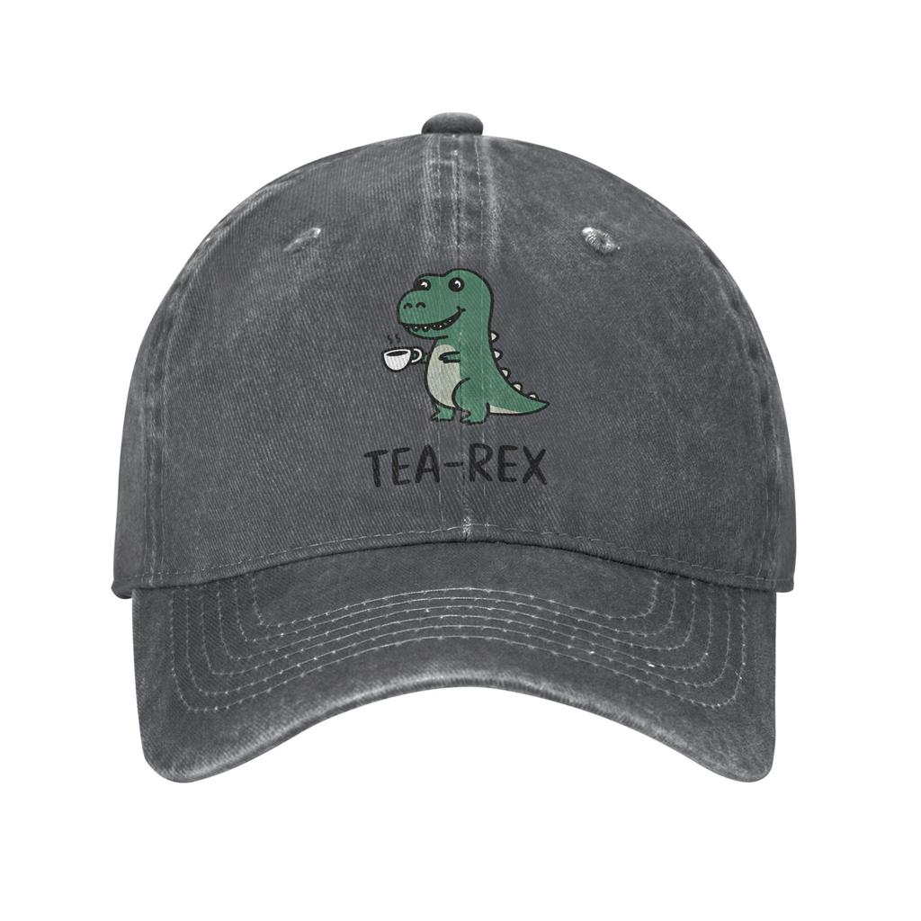 Tea-Rex T-Rex Dinosaur Teacup Baseball Cap Vintage Distressed Denim Cartoon Cute Snapback Cap Men Women Outdoor Adjustable Hats