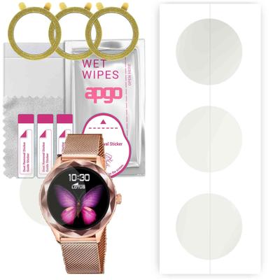 3x Apgo Hydrogel Matte Screen Protector for Lotus Smartwatch 50036/1, Hydrogel Film, Flexible, Soft TPU with Positioning Layer Easy Installation