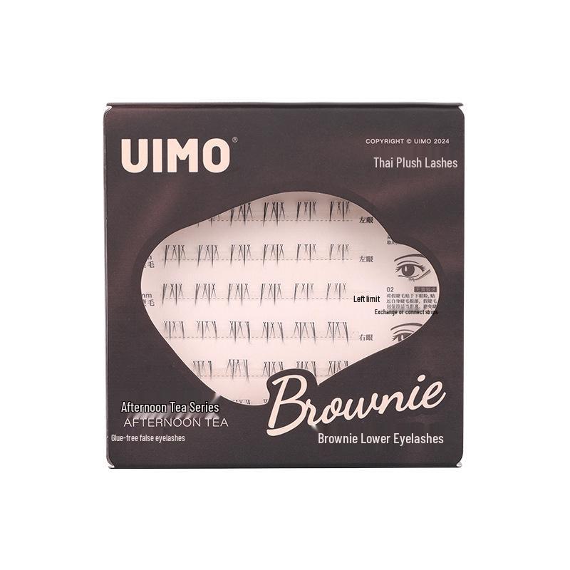 Uimo Glue-Free Natural Magnetic False Eyelashes with Self-Adhesive Stem, Reusable Extensions for Women