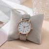 Reloj para Mujer Reloj de Cuarzo Color Caramelo Número de impresión Esfera Redonda Color a Juego Acero Inoxidable Ajustable Reloj de Pulsera Decorativo de Alta precisión para Mujer