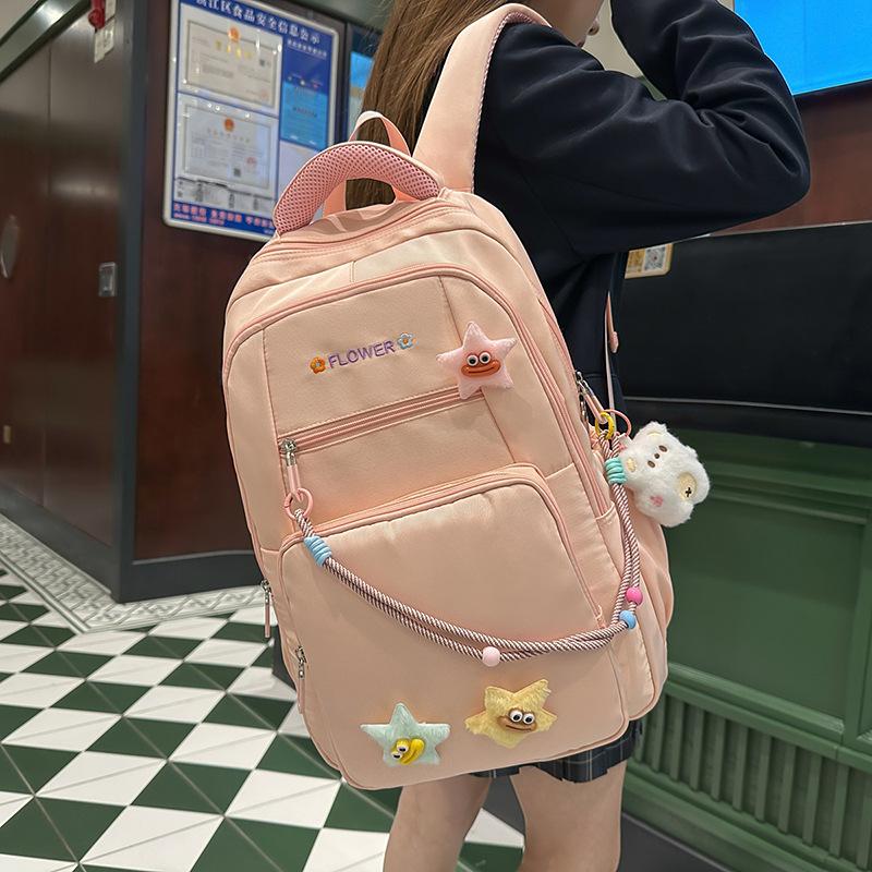 High Value Middle School Students Lightweight Schoolbag Female Junior High School Students Primary School Students High School Large Capacity Backpack