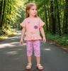 Girls Summer Cartoon Two Piece Set Cute Short Sleeve Top and Shorts