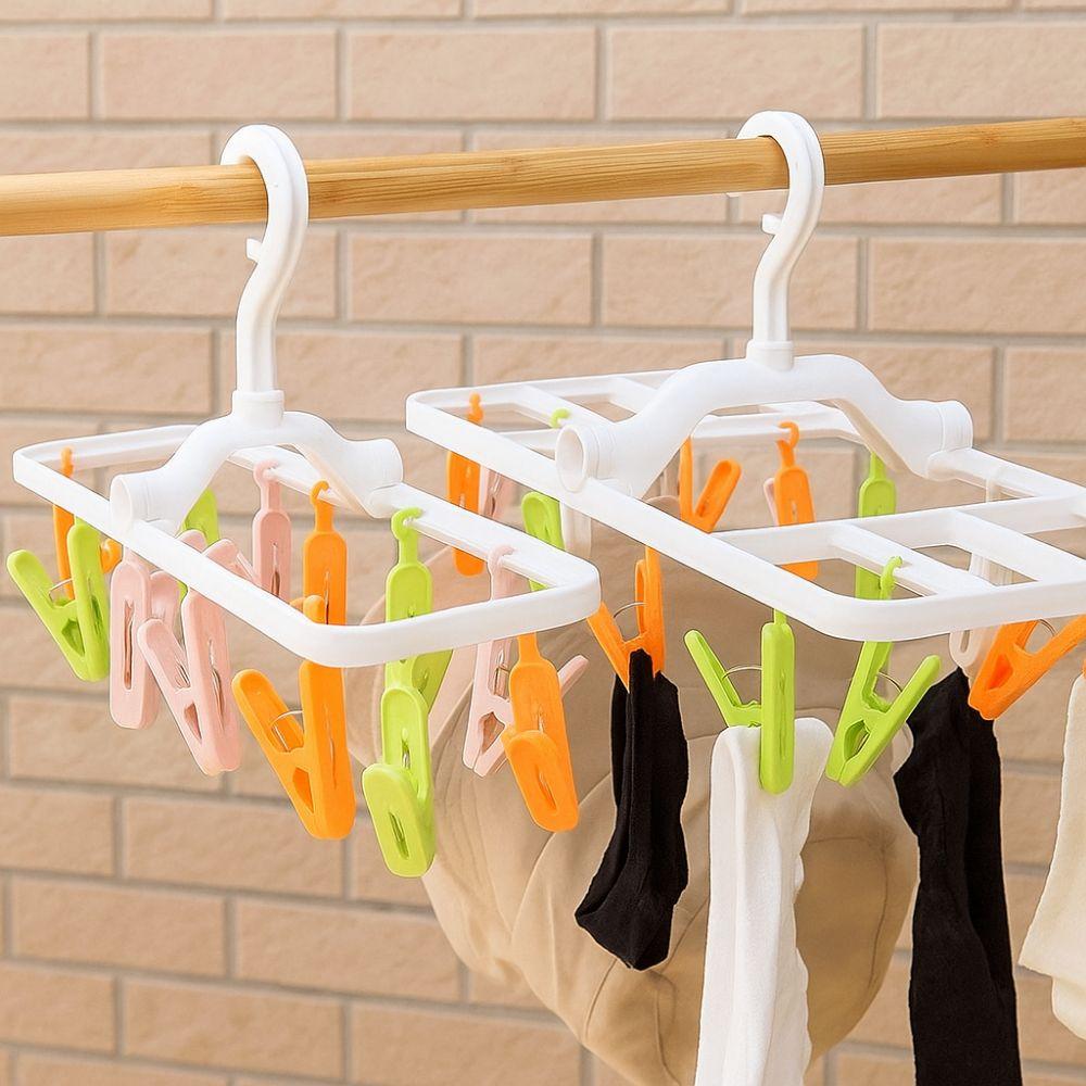 20 Clips/32 Clips Underwear Drying Rack Plastic Laundry Clip Clothes Hanger Bathroom