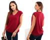 Women's Viscose Sleeveless Sweater with Pockets and V-Neck Burgundy