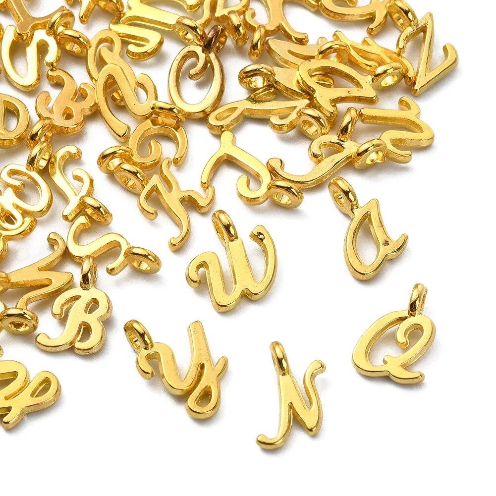 26pcs/pack Letter Charms DIY Pendant, Alloy Antique Silvery English Letters A- Z Charms Pendant, For DIY Jewelry Making, Earring