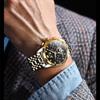 JINSHIDUN Neue Business- und Freizeit-Herrenuhr Einfache Business-wasserdichte leuchtende multifunktionale mechanische Uhr High-End-Herrenuhr