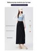 Spring Slimming A-line Slit Skirt: Women's High Waist Hip-hugging Style