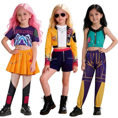 Kids Girls Kpop Rumi Zoey Mira Cosplay Costume Anime Hunters Cosplay Clothes Wig Outfit Halloween Party Costumes for Child