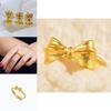 Adjustable Open Butterfly Knot Ring Crafted From Gold Plated Brass For Women In Elegant Fresh Style