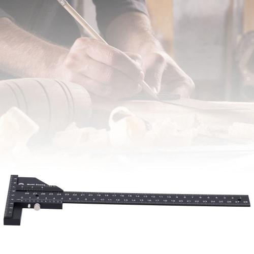 Woodworking Scribing Ruler, T-Shaped Design, Aluminum Alloy Material, T-Shaped Carpenter's Ruler, Carpentry Dash Gauge