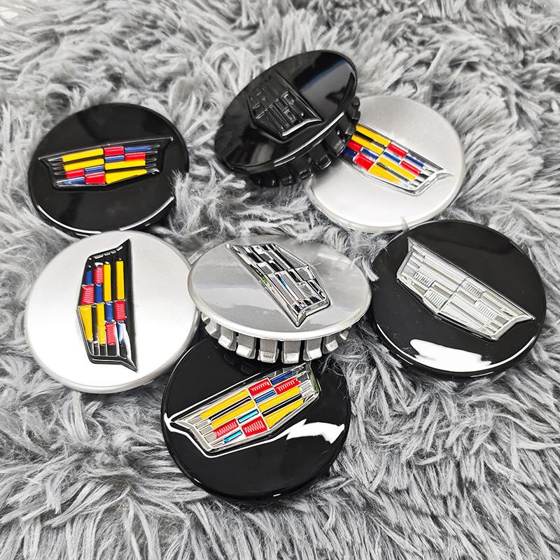 3D For Cadillac Escalade Deville CTS CT5 XT5 XTS XLR BLS SLS STS ATS 67mm 4pcs Car Wheel Center Hub Caps Cover Emblem Accessorie