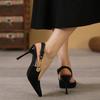 Mode Sexy Spitzschuh Sandalen Mit Hohen Absätzen Frauen Strass Dekoration Frauen Pumps Fashion Metall Kette Design High Heels Hochzeit Party Schuh