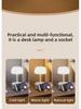 Lámpara de Mesa Multifunción con USB, Luz Nocturna y Almacenamiento