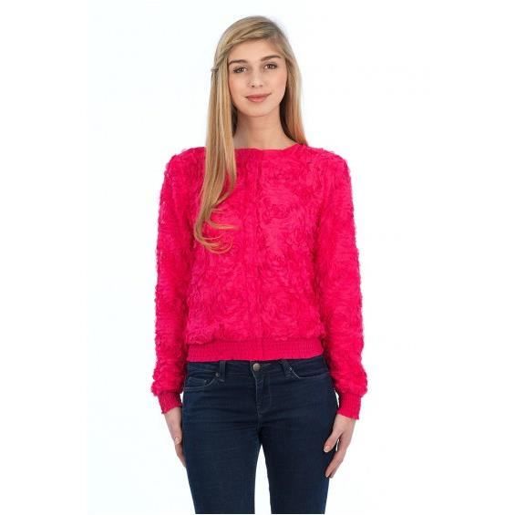 Molly Bracken M1243H12 Fuchsia Jacket - Pink Tulle Patterns - Elasticated Waist and Cuffs