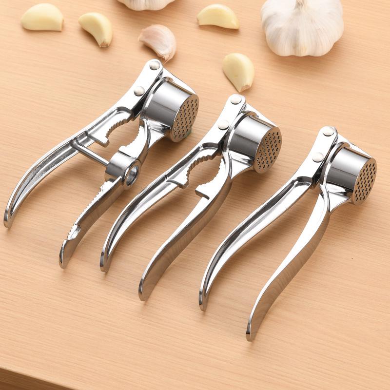 Thickened Alloy Garlic Press & Masher - Ginger & Garlic Juice Maker with Peeler