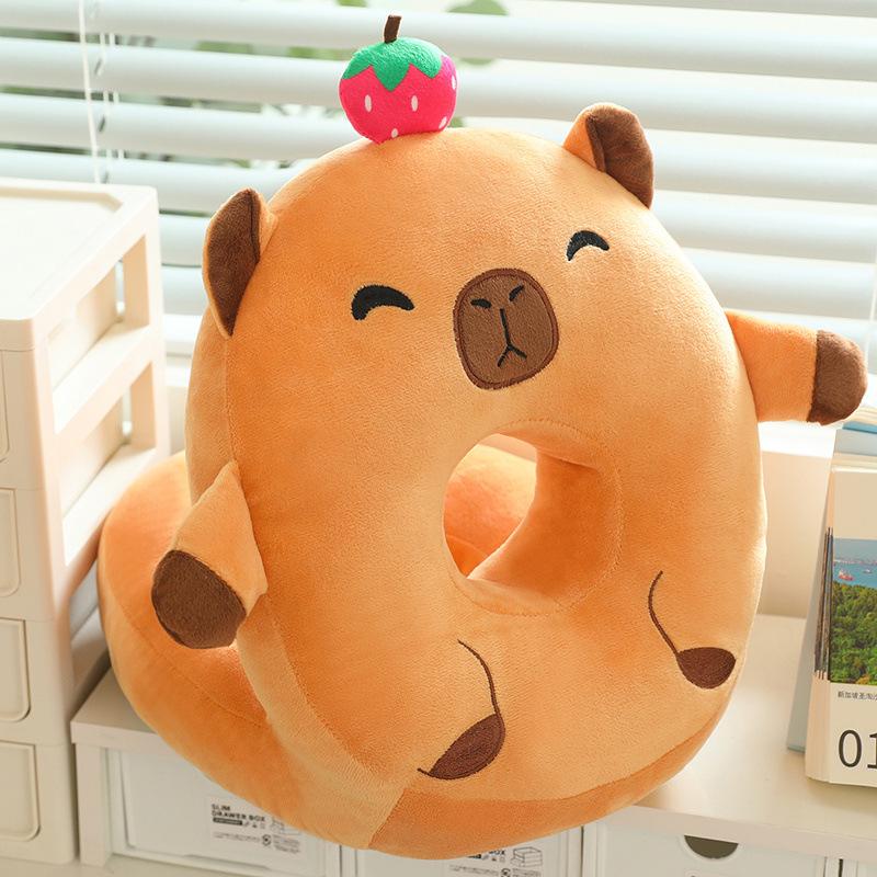 

Shape Capybara Plush Toy Soft Comfortable Pp Cotton Filling Gift For Children Strawberries