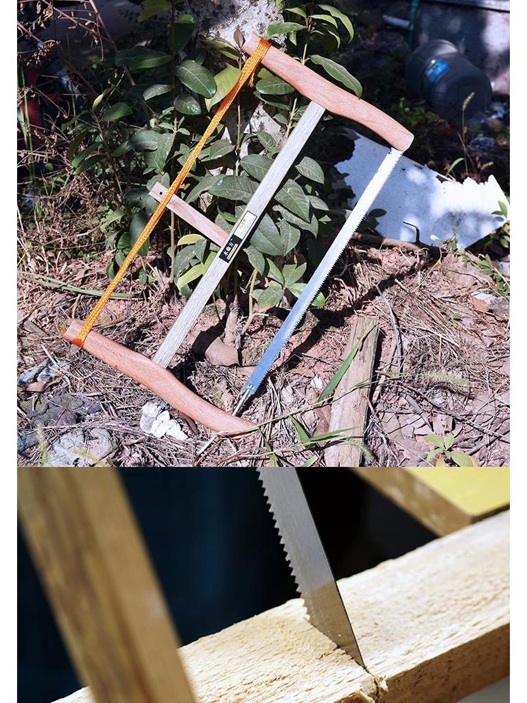 Vintage Handheld Woodworking Frame Saw - Steel Blade Tool