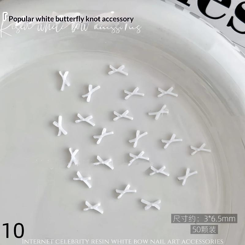 Nail Art 3D Bowknot Decor Set 50PCS for Creative DIY Manicure Beauty Projects